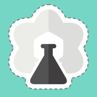 Çıkartma çizgisi Science 'ı kesti. Fotoğraflar ve İllüstrasyon sembolüyle ilgili. Basit tasarım çizimi