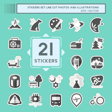 Çıkartma çizgisi Set Fotoğrafları ve Resimler 'i kesti. Tasarım ve Sanat sembolüyle ilgili. Basit tasarım çizimi