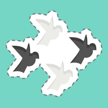 Çıkartma hattı arkaplanı kesti. Fotoğraflar ve İllüstrasyon sembolüyle ilgili. Basit tasarım çizimi