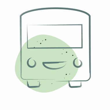 Simge Taşımacılığı. Fotoğraflar ve İllüstrasyon sembolüyle ilgili. Renkli Leke Biçimi. Basit tasarım çizimi