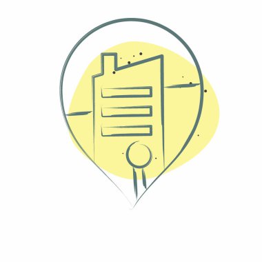 Simge Simgesi. Fotoğraflar ve İllüstrasyon sembolüyle ilgili. Renkli Leke Biçimi. Basit tasarım çizimi