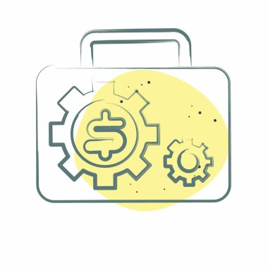 Simge İşletmeleri. Fotoğraflar ve İllüstrasyon sembolüyle ilgili. Renkli Leke Biçimi. Basit tasarım çizimi