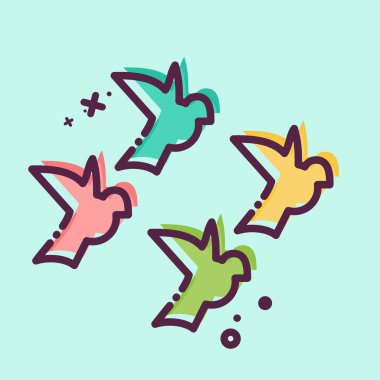 Simge Arkaplanı. Fotoğraflar ve İllüstrasyon sembolüyle ilgili. MBE tarzı. Basit tasarım çizimi