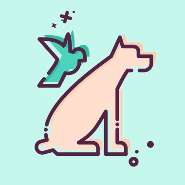 Simge Hayvanlar. Fotoğraflar ve İllüstrasyon sembolüyle ilgili. MBE tarzı. Basit tasarım çizimi