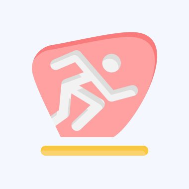 Simgesel Spor. Fotoğraflar ve İllüstrasyon sembolüyle ilgili. Düz stil. Basit tasarım çizimi