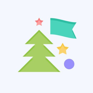 Simge tatilleri. Fotoğraflar ve İllüstrasyon sembolüyle ilgili. Düz stil. Basit tasarım çizimi