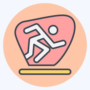 Simgesel Spor. Fotoğraflar ve İllüstrasyon sembolüyle ilgili. renk arkadaşı stili. Basit tasarım çizimi