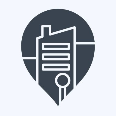 Simge Simgesi. Fotoğraflar ve İllüstrasyon sembolüyle ilgili. Kabartma tarzı. Basit tasarım çizimi