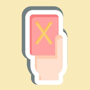 Etiket Kırmızı Kart. Futbol sembolüyle ilgili. Basit tasarım çizimi