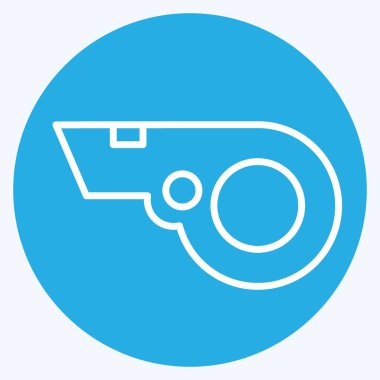 Simge Düdüğü. Futbol sembolüyle ilgili. Mavi gözlü. Basit tasarım çizimi