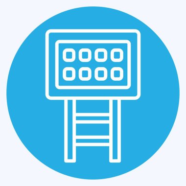 Simge ışığı. Futbol sembolüyle ilgili. Mavi gözlü. Basit tasarım çizimi