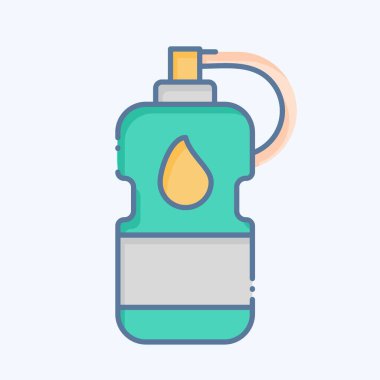 Simge Su Şişesi. Futbol sembolüyle ilgili. Karalama stili. Basit tasarım çizimi