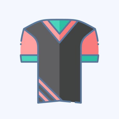 Simge Üniforması. Futbol sembolüyle ilgili. Karalama stili. Basit tasarım çizimi