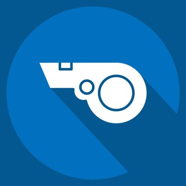 Simge Düdüğü. Futbol sembolüyle ilgili. Uzun gölge tarzı. Basit tasarım çizimi