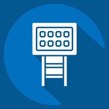 Simge ışığı. Futbol sembolüyle ilgili. Uzun gölge tarzı. Basit tasarım çizimi