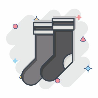 İkon Çorap. Futbol sembolüyle ilgili. Çizgi roman. Basit tasarım çizimi