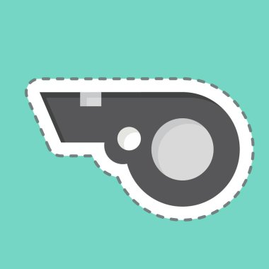 Çıkartma çizgisi Whistle 'ı kesti. Futbol sembolüyle ilgili. Basit tasarım çizimi