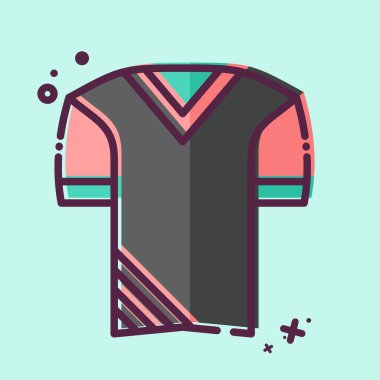 Simge Üniforması. Futbol sembolüyle ilgili. MBE tarzı. Basit tasarım çizimi