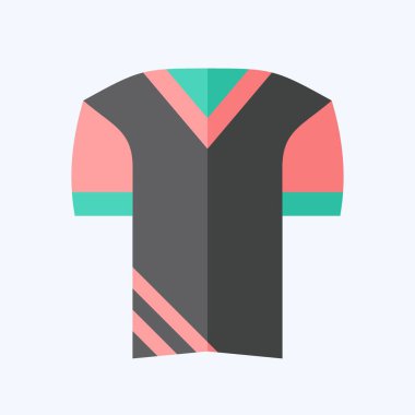 Simge Üniforması. Futbol sembolüyle ilgili. Düz stil. Basit tasarım çizimi