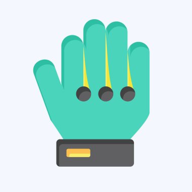 Simge Gol Koruyucu Eldivenleri. Futbol sembolüyle ilgili. Düz stil. Basit tasarım çizimi