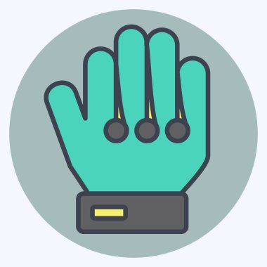 Simge Gol Koruyucu Eldivenleri. Futbol sembolüyle ilgili. renk arkadaşı stili. Basit tasarım çizimi