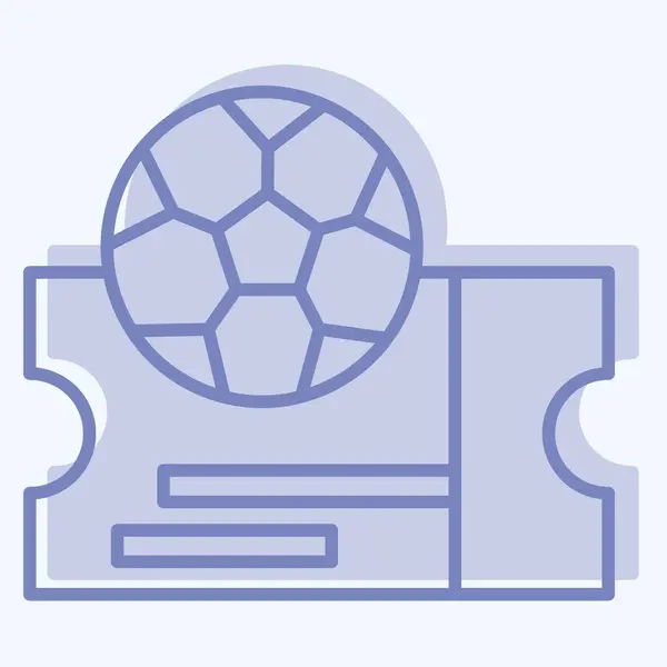 アイコンチケット フットボールシンボルに関連する 2つのトーンスタイル シンプルなデザインイラスト — ストックベクタ