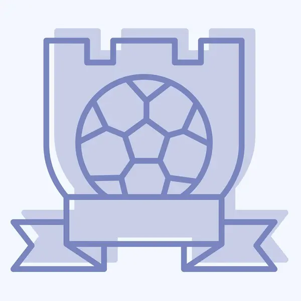 アイコンシンボルチーム フットボールシンボルに関連する 2つのトーンスタイル シンプルなデザインイラスト — ストックベクタ