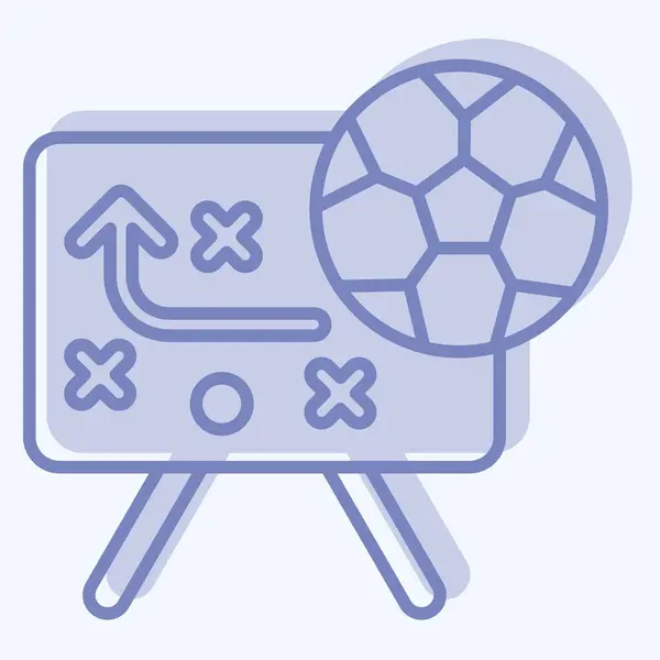 アイコン戦略 フットボールシンボルに関連する 2つのトーンスタイル シンプルなデザインイラスト — ストックベクタ