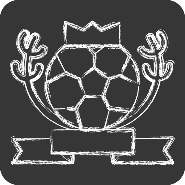アイコン チャンピオンシップ フットボールシンボルに関連する チョークスタイル シンプルなデザインイラスト — ストックベクタ