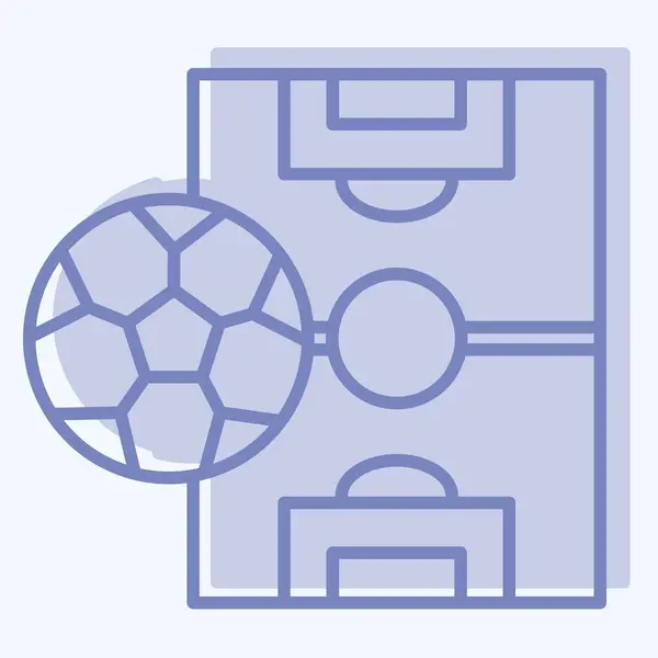 アイコンスポーツフィールド フットボールシンボルに関連する 2つのトーンスタイル シンプルなデザインイラスト — ストックベクタ
