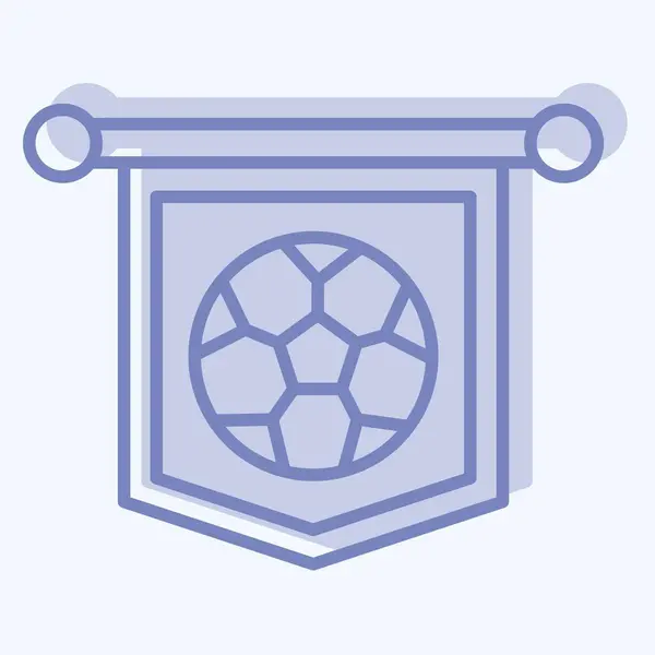 アイコン ペナント フットボールシンボルに関連する 2つのトーンスタイル シンプルなデザインイラスト — ストックベクタ