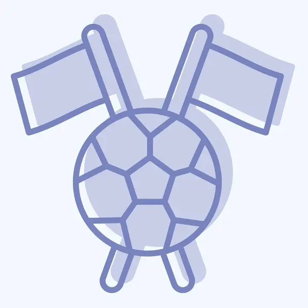 アイコン フラッグ フットボールシンボルに関連する 2つのトーンスタイル シンプルなデザインイラスト — ストックベクタ