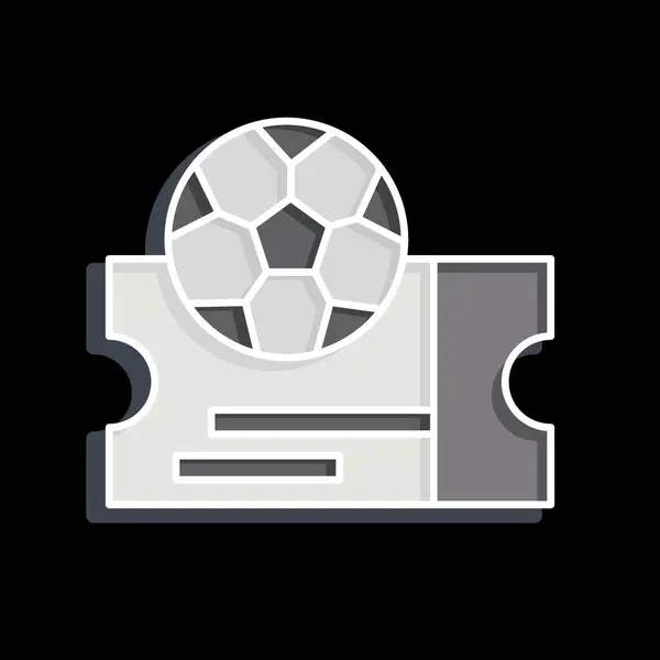 アイコンチケット フットボールシンボルに関連する 光沢のあるスタイル シンプルなデザインイラスト — ストックベクタ
