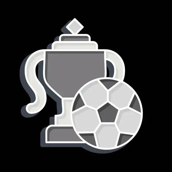 アイコン トロフィー フットボールシンボルに関連する 光沢のあるスタイル シンプルなデザインイラスト — ストックベクタ
