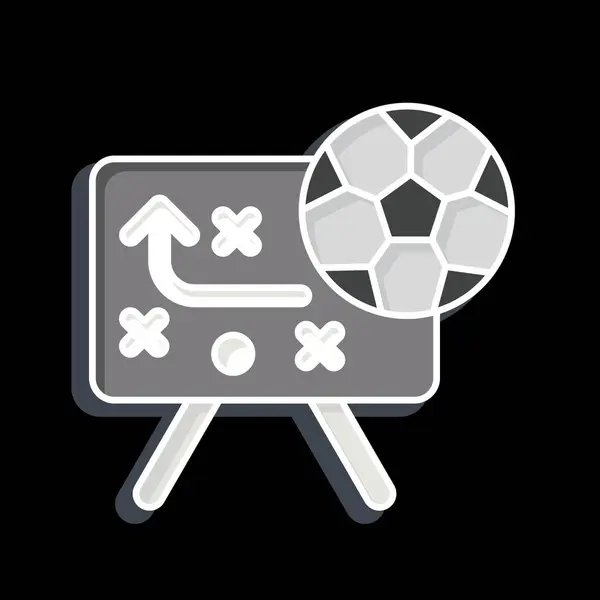 アイコン戦略 フットボールシンボルに関連する 光沢のあるスタイル シンプルなデザインイラスト — ストックベクタ