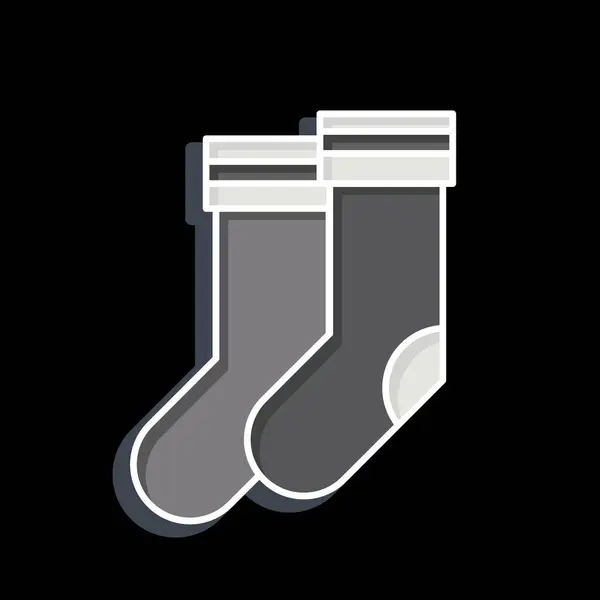 アイコン ソックス フットボールシンボルに関連する 光沢のあるスタイル シンプルなデザインイラスト — ストックベクタ