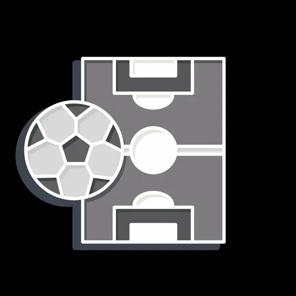 アイコンスポーツフィールド フットボールシンボルに関連する 光沢のあるスタイル シンプルなデザインイラスト — ストックベクタ