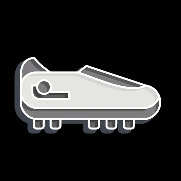 アイコンシューズ フットボールシンボルに関連する 光沢のあるスタイル シンプルなデザインイラスト — ストックベクタ