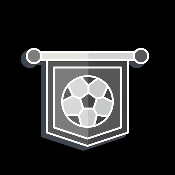 アイコン ペナント フットボールシンボルに関連する 光沢のあるスタイル シンプルなデザインイラスト — ストックベクタ