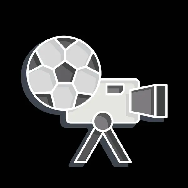 アイコンライブ フットボールシンボルに関連する 光沢のあるスタイル シンプルなデザインイラスト — ストックベクタ