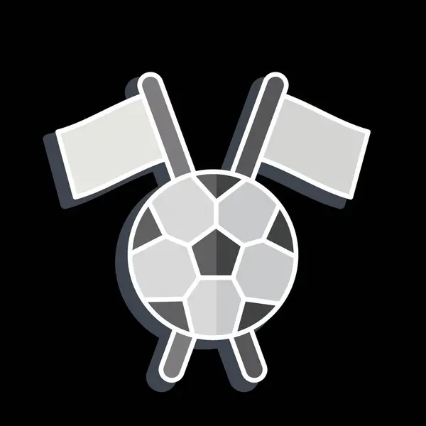 アイコン フラッグ フットボールシンボルに関連する 光沢のあるスタイル シンプルなデザインイラスト — ストックベクタ
