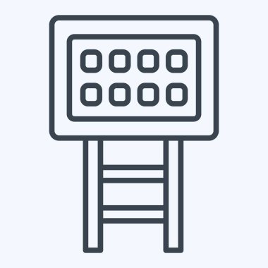 Simge ışığı. Futbol sembolüyle ilgili. Sıra tarzı. Basit tasarım çizimi