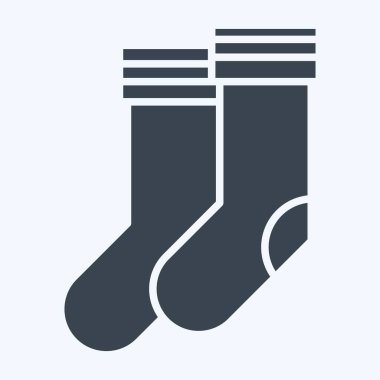 İkon Çorap. Futbol sembolüyle ilgili. Kabartma tarzı. Basit tasarım çizimi