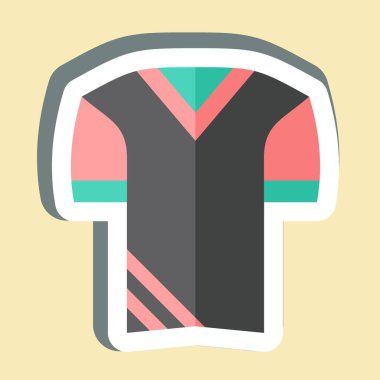 Etiket Üniforması. Futbol sembolüyle ilgili. Basit tasarım çizimi