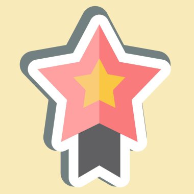 Çıkartma Başarı. Çevrimiçi Oyun sembolüyle ilgili. Basit tasarım çizimi