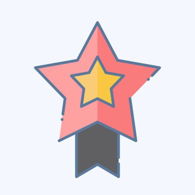 Simge Başarı. Çevrimiçi Oyun sembolüyle ilgili. Karalama stili. Basit tasarım çizimi