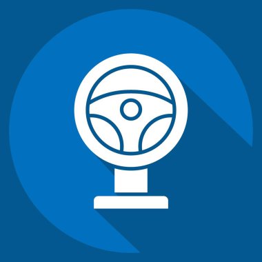 İkon Yarışı. Çevrimiçi Oyun sembolüyle ilgili. Uzun gölge tarzı. Basit tasarım çizimi