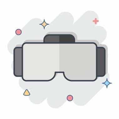 Simge VR Gözlükleri. Çevrimiçi Oyun sembolüyle ilgili. Çizgi roman. Basit tasarım çizimi