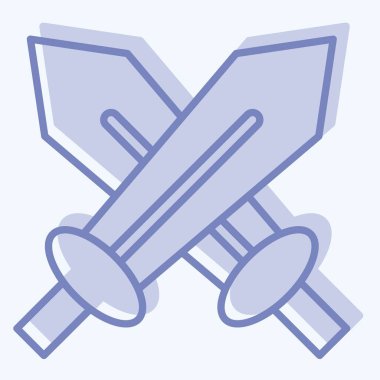 Simgesel PVP. Çevrimiçi Oyun sembolüyle ilgili. İki ton stili. Basit tasarım çizimi