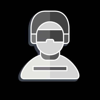 Simgesel Oyuncu. Çevrimiçi Oyun sembolüyle ilgili. Parlak bir stil. Basit tasarım çizimi